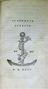 ALDINE PRESS.  1535  Juvenalis, Decimus Junius; and Persius Flaccus, Aulus. [Satyrae.]